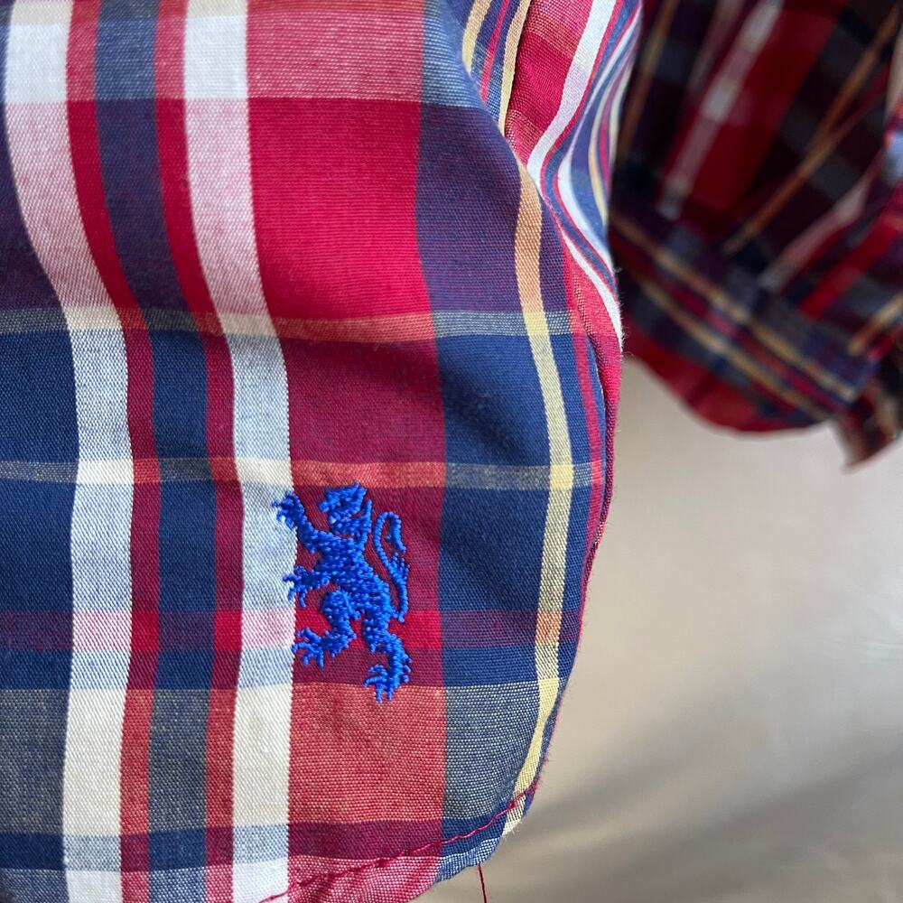 English Laundry Kids Plaid Button Up‎ Western Cowboy 3/4 Roll Tab Sleeve Sz 16 - Picture 6 of 7